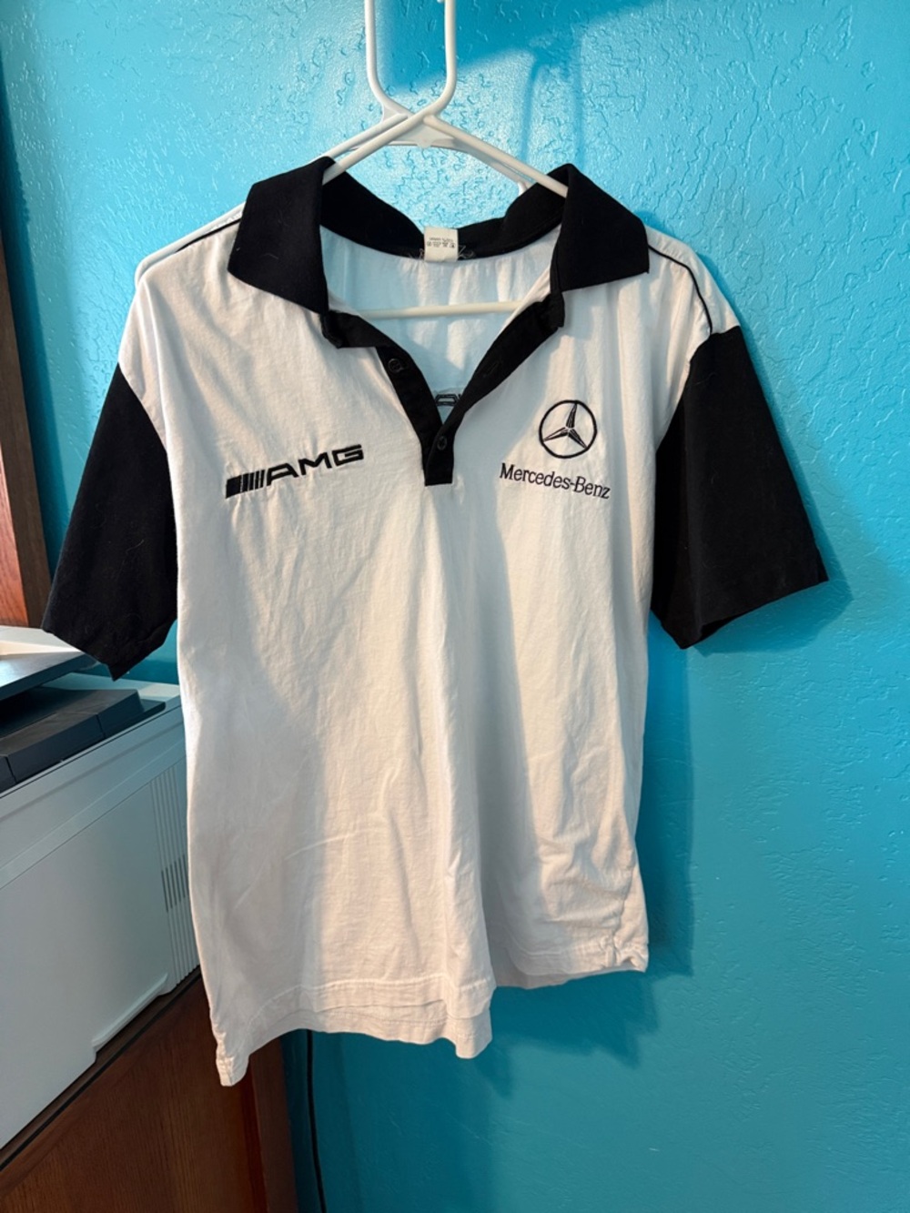 Men’s  White and Black Polo Shirt